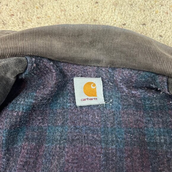 Vintage Carhartt Washed Black Chore Barn Jacket Blanket Lined Size XL Men's - Picture 10 of 10